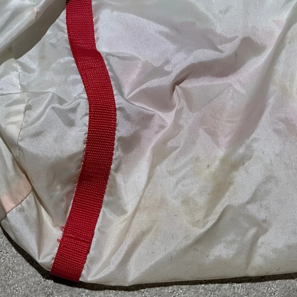 Vintage Team KangaROOS Duffel Bag White Red Shoes With Pockets Nylon Gym Bag